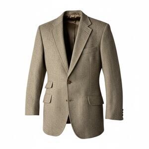 Vintage Chaps Ralph Lauren Wool Tweed Sport Coat Blazer Brown Men's Classic- 44L